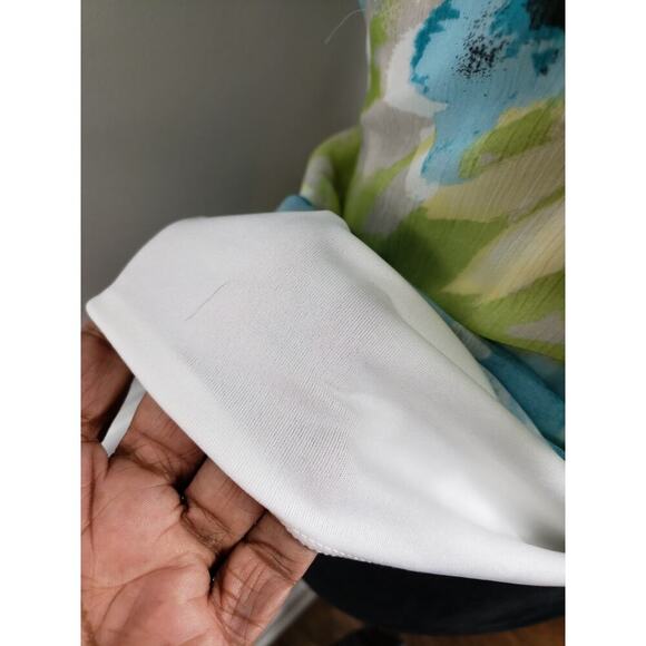 BCX Tank Top Women's Small Halter Neck Sleeveless Beautiful Ruffle Watercolor - Picture 6 of 10